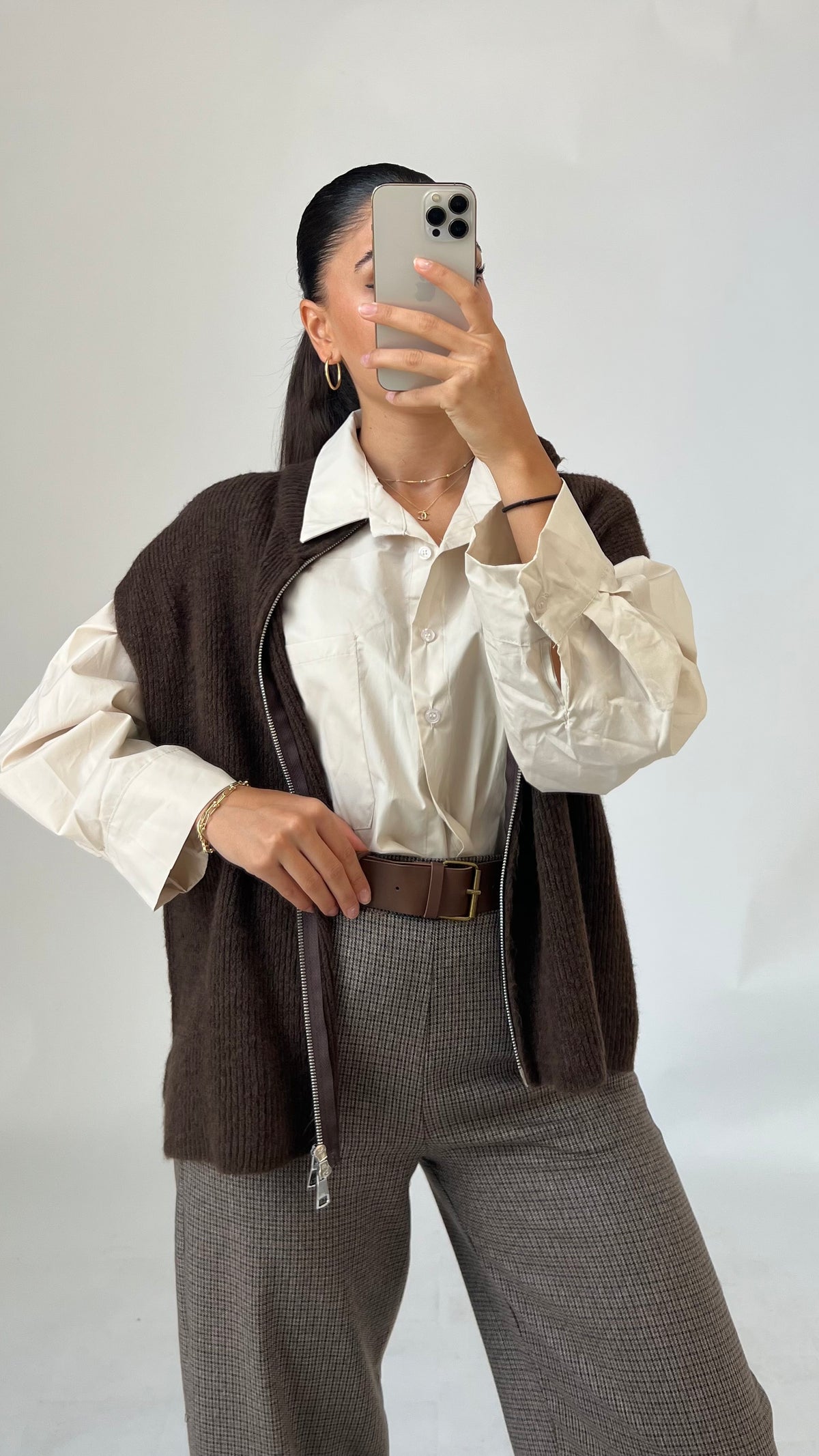Cropped Oversize-Bluse