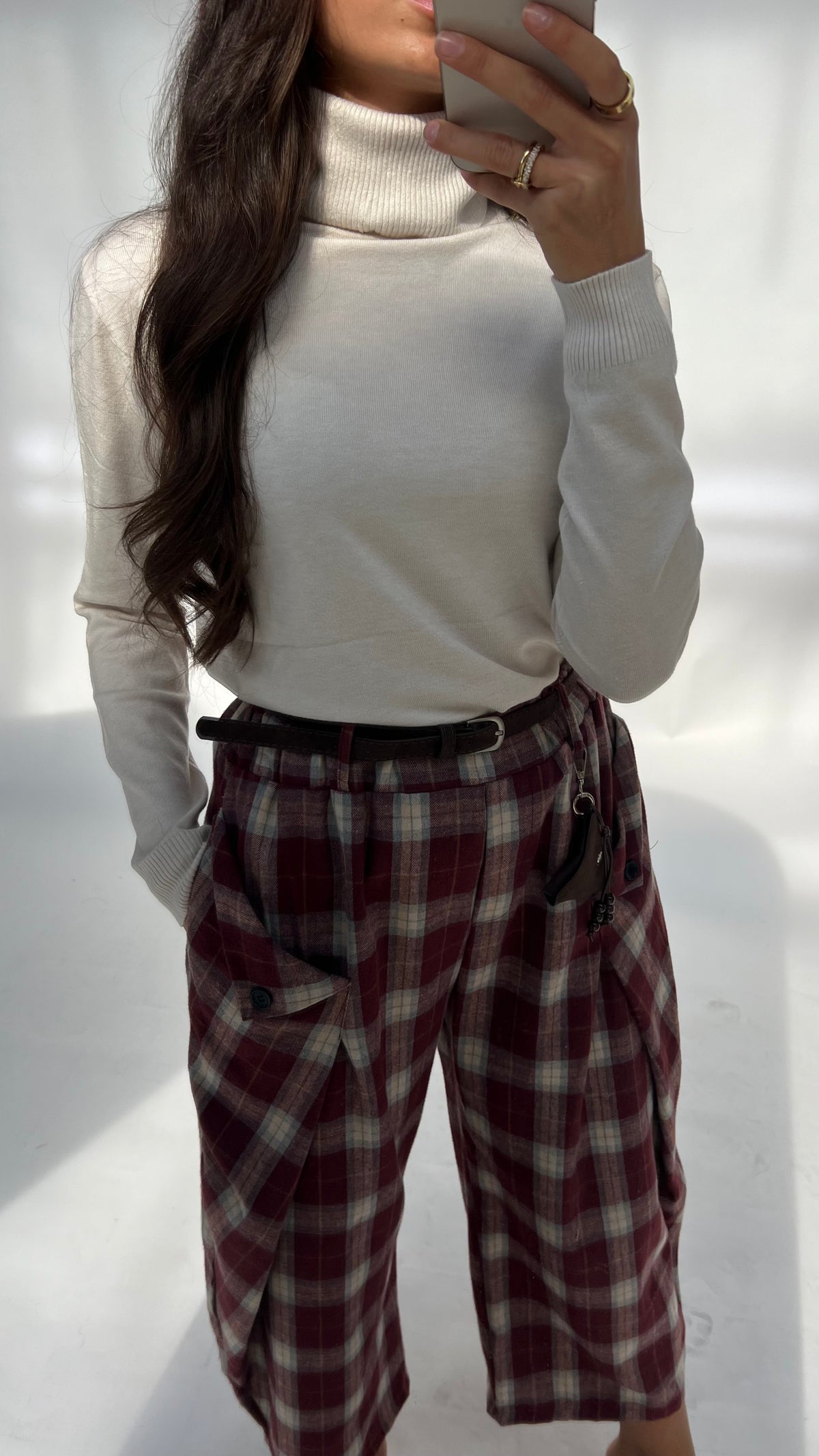 Check Wide-Leg Culotte