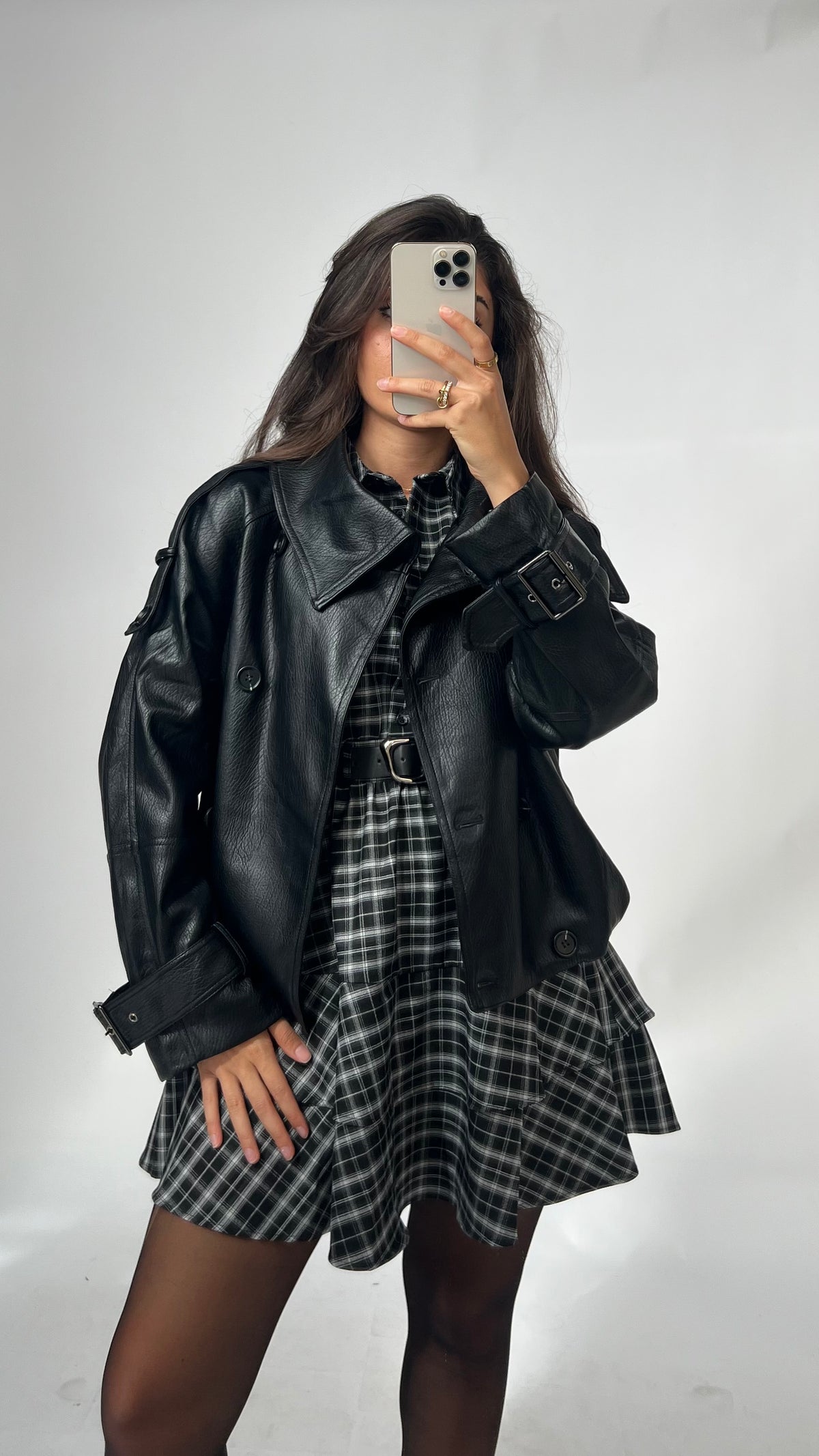 Karo-Kleid Mila mit Gürtel