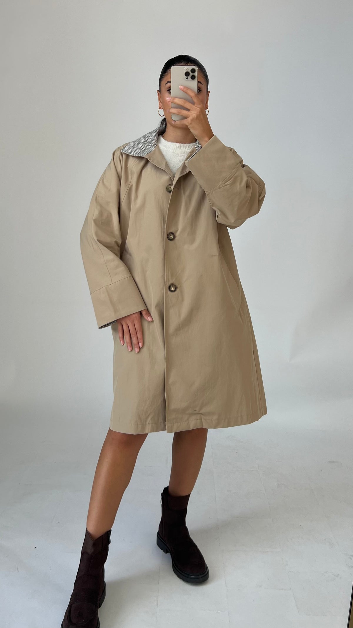 Trenchcoat mit Karokragen