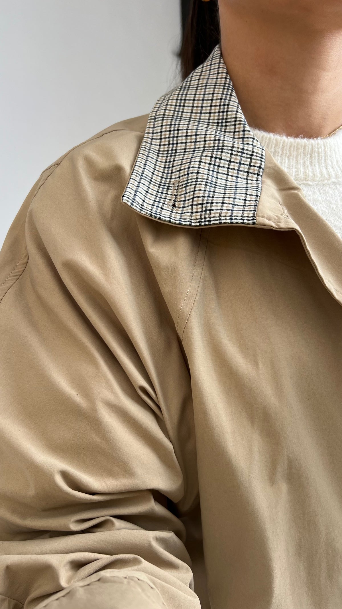 Trenchcoat mit Karokragen