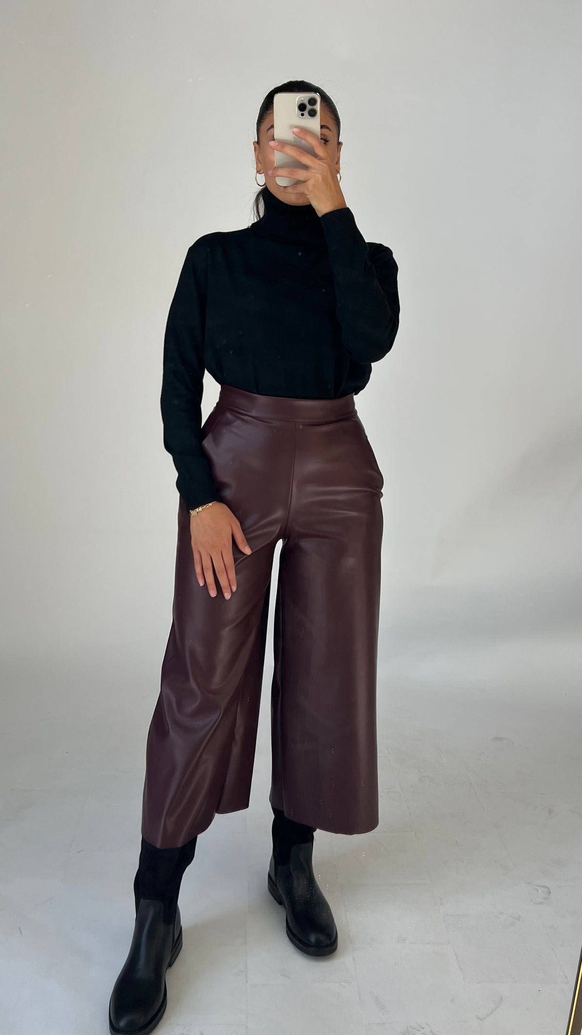 Culotte in Lederoptik