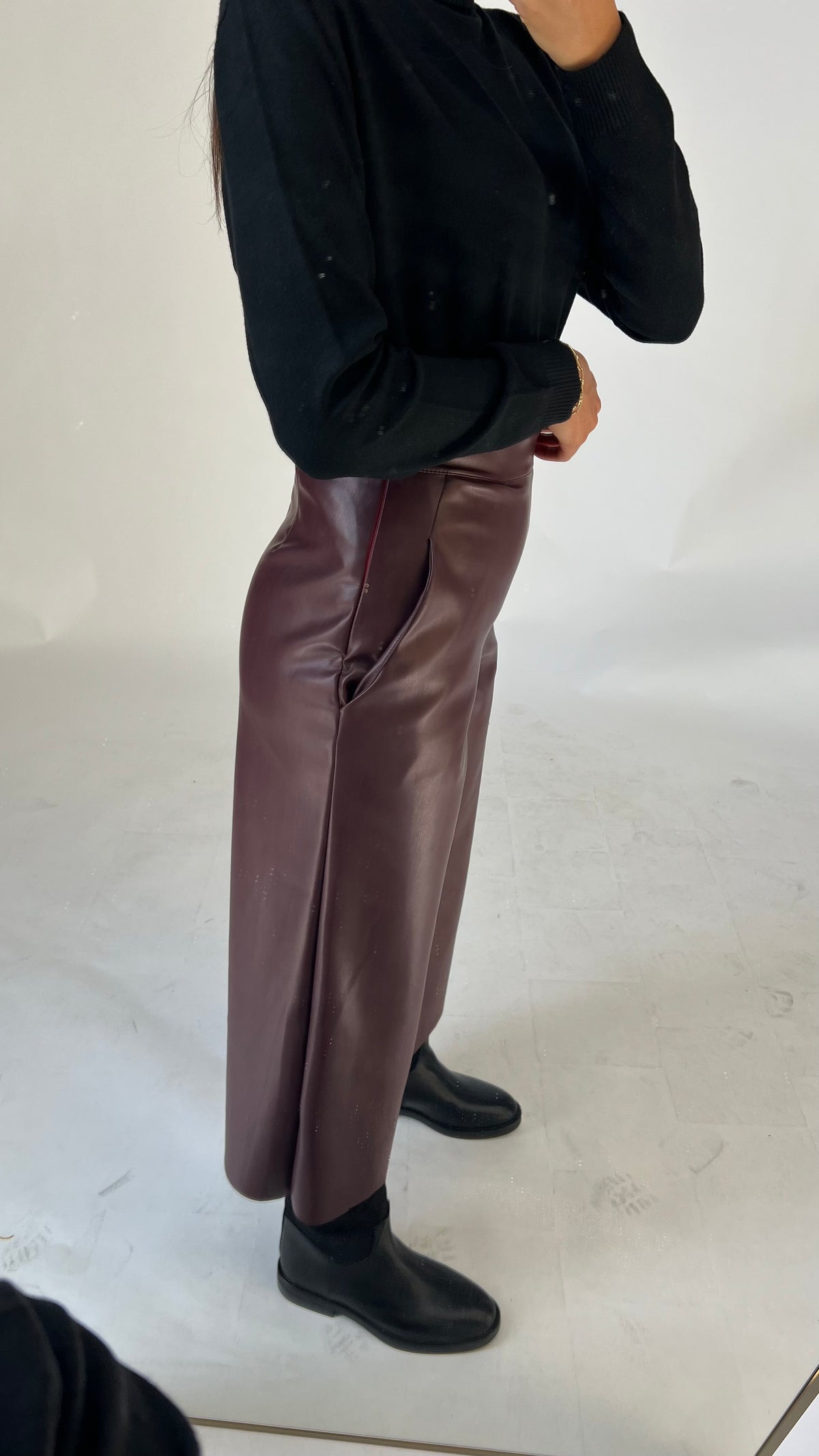 Culotte in Lederoptik