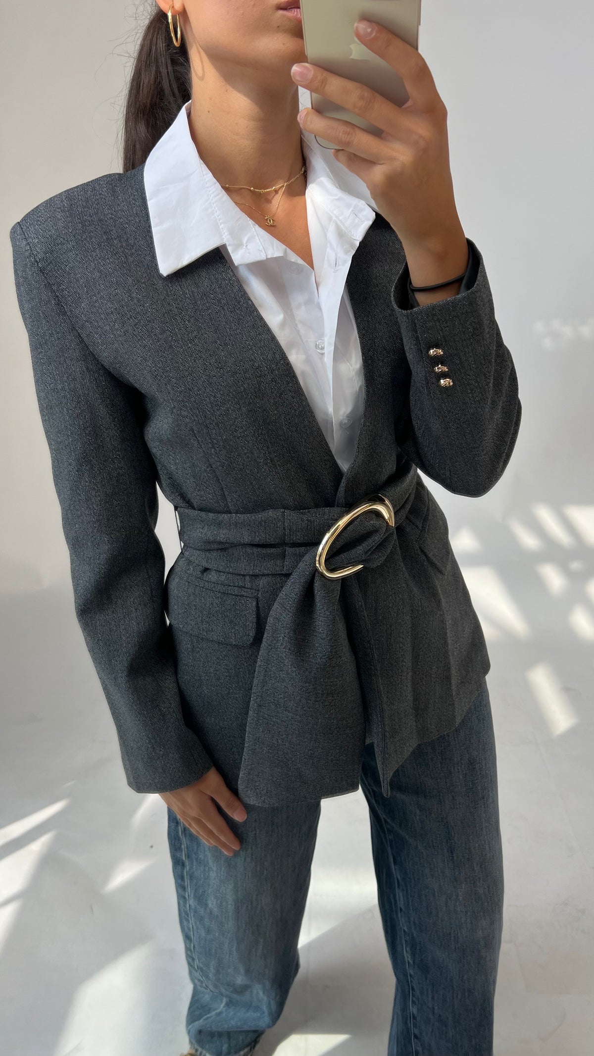 Blazer mit Statement Gürtel
