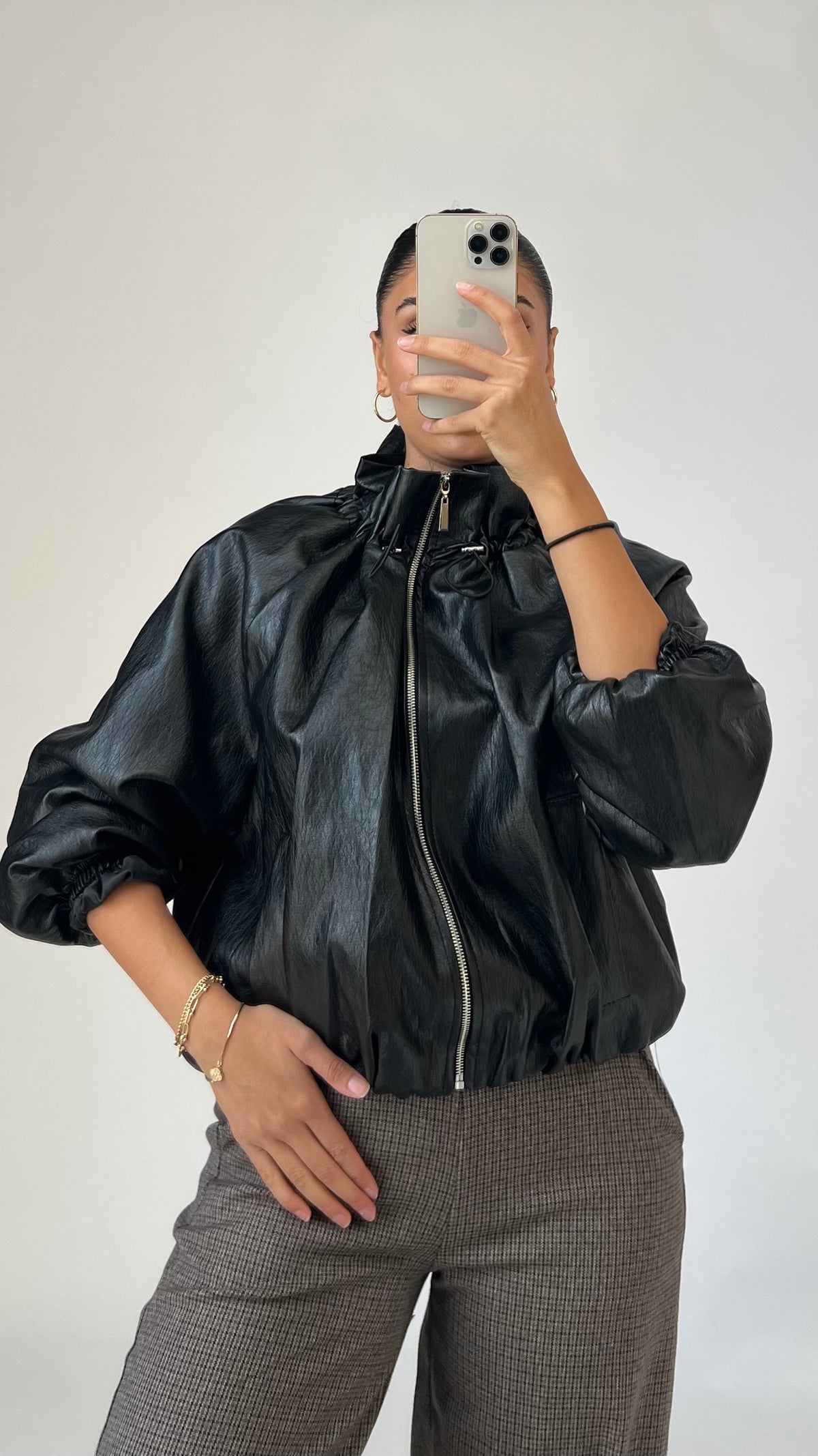 Oversize Jacke in Lederoptik