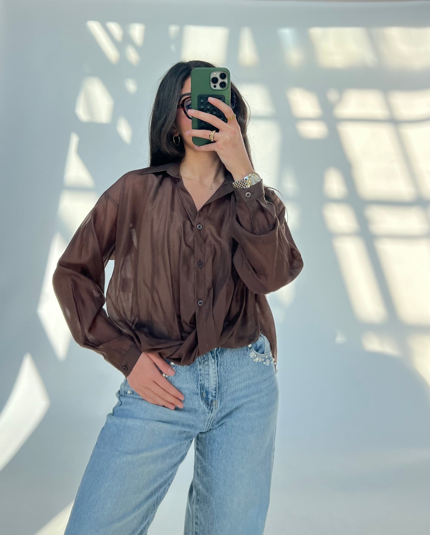 Sheer Elegance Bluse