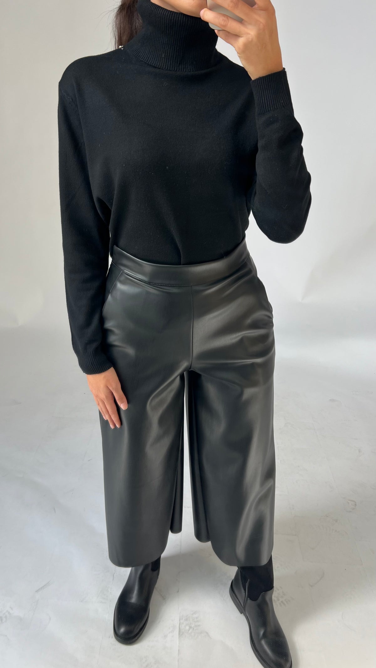 Culotte in Lederoptik