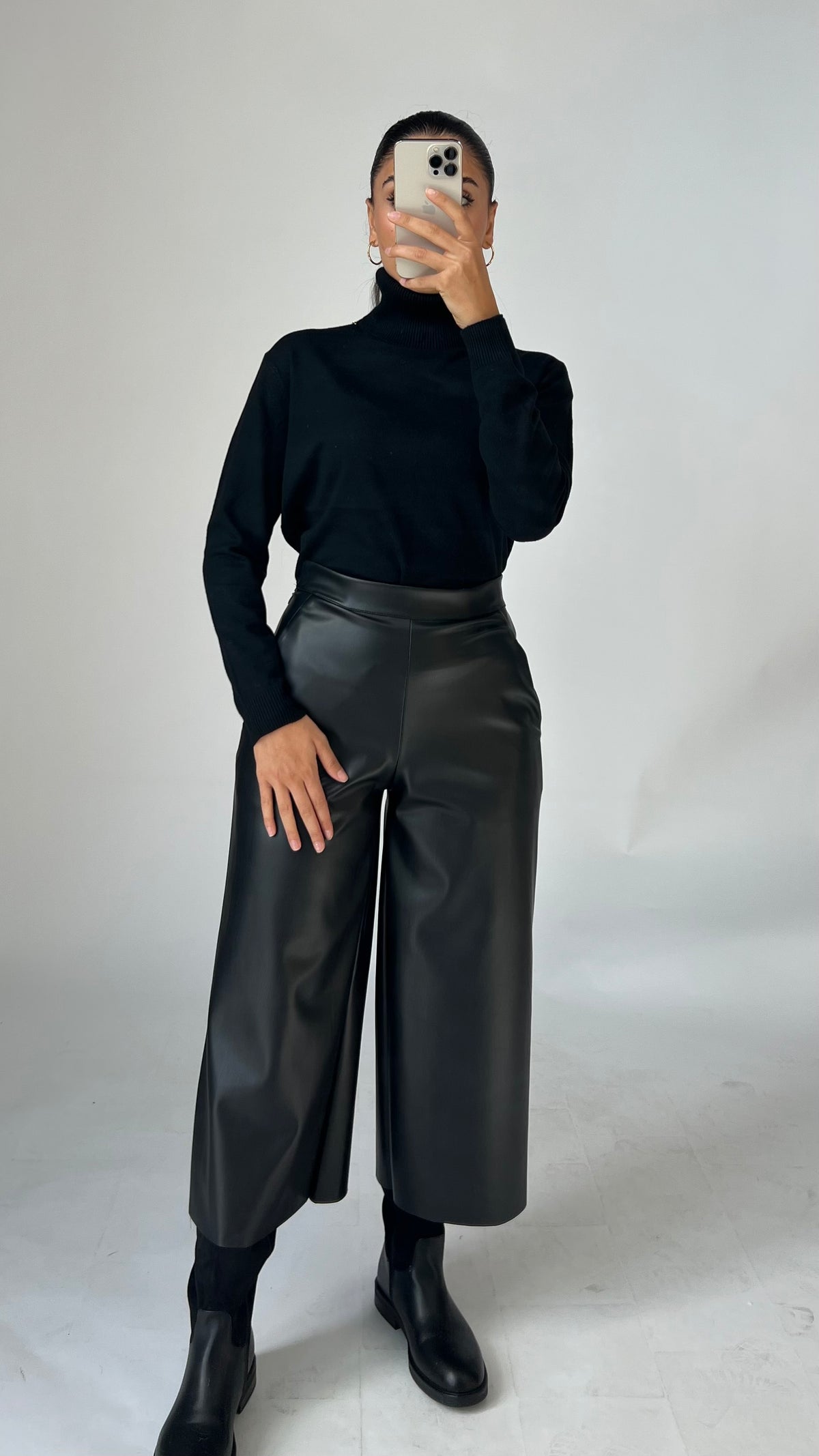 Culotte in Lederoptik