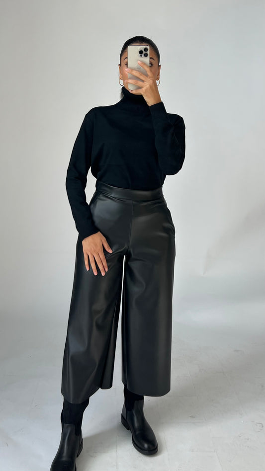 Culotte in Lederoptik