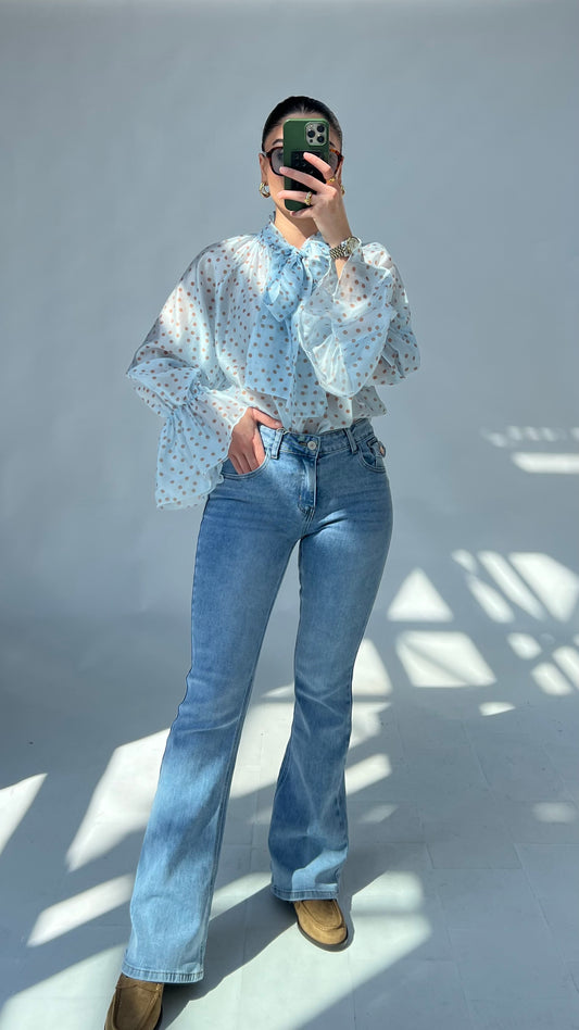Polka Dot Statement-Bluse