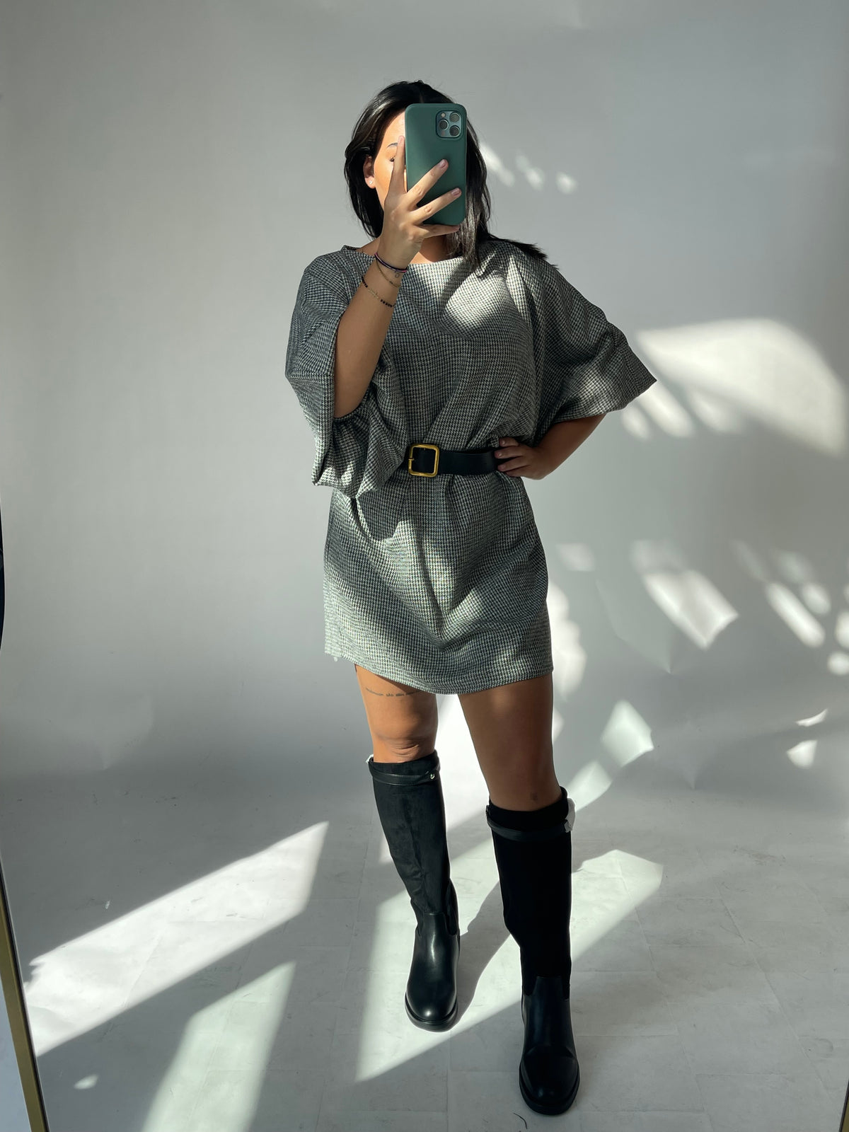Kleid mit Hahnentritt