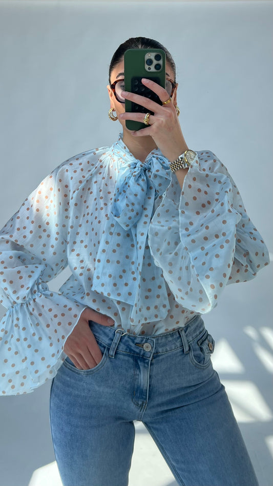 Polka Dot Statement-Bluse