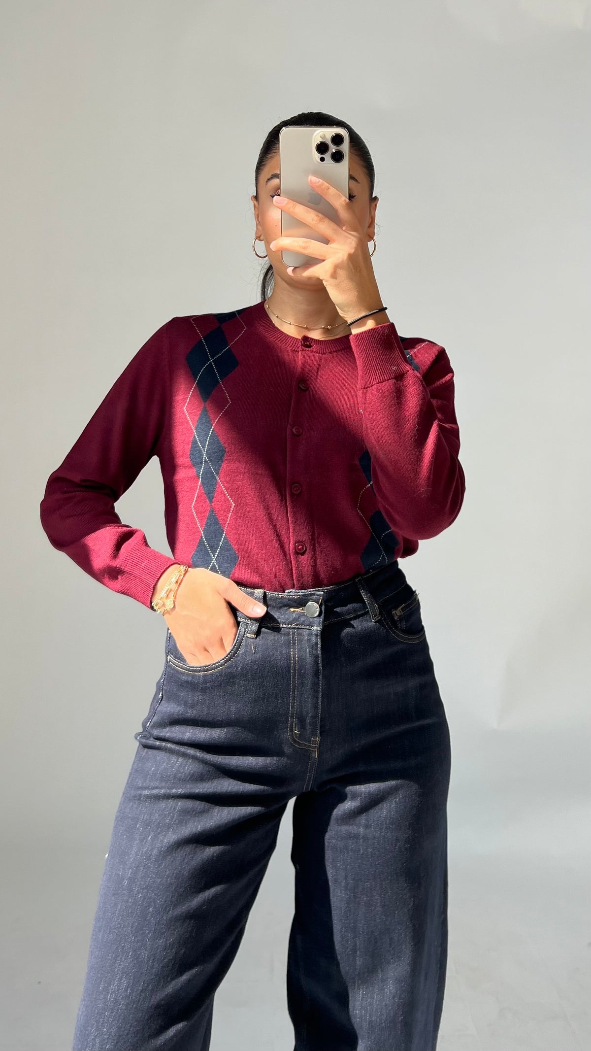 Argyle Strickjacke