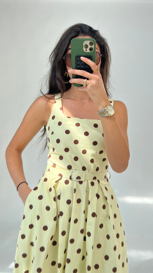 Polka-Dot Kleid mit Gürtel