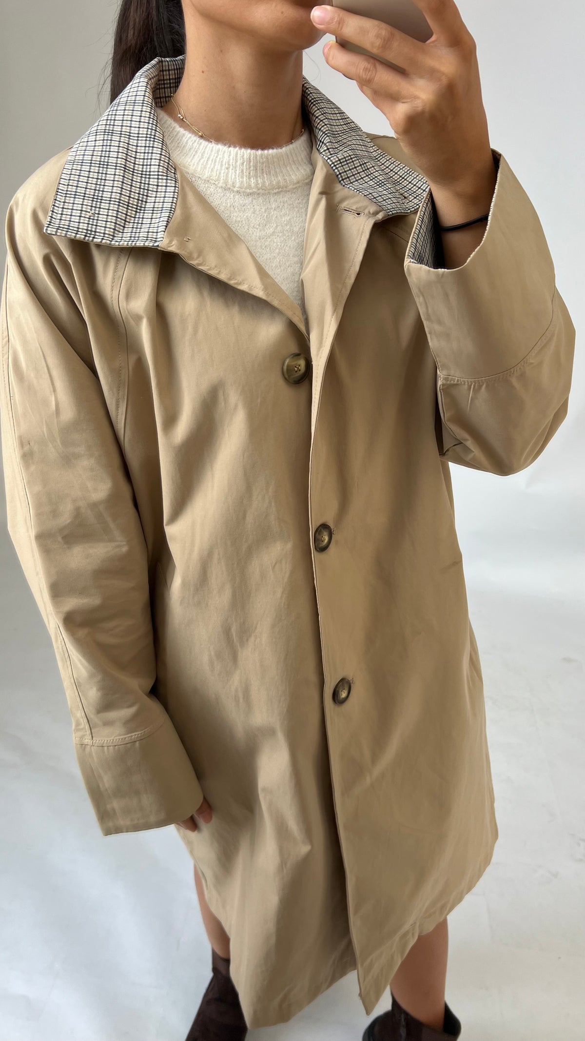 Trenchcoat mit Karokragen