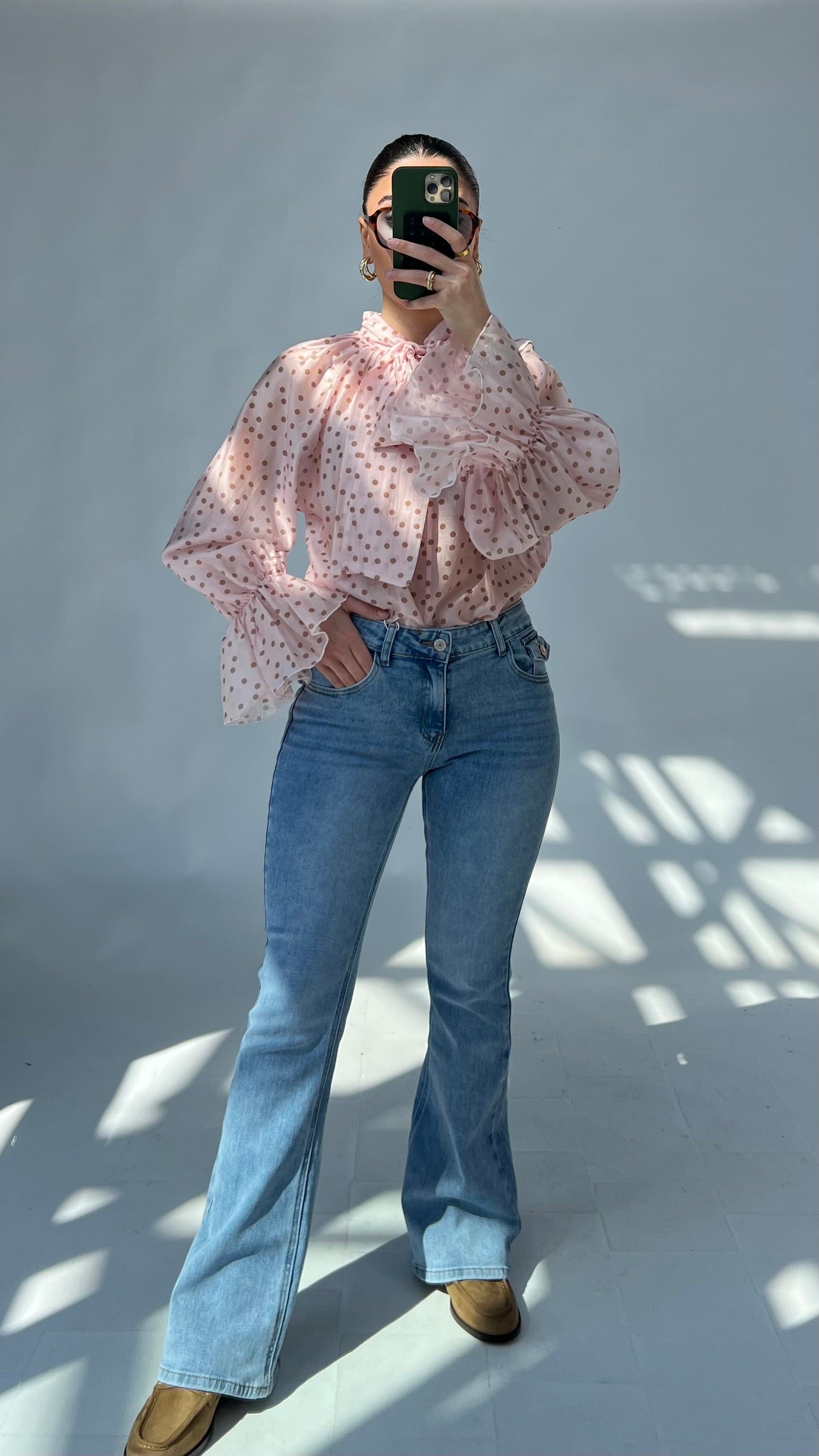 Polka Dot Statement-Bluse