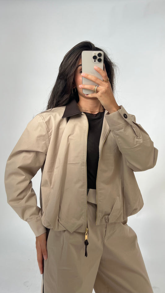 Vizon Jacke mit Lederkragen