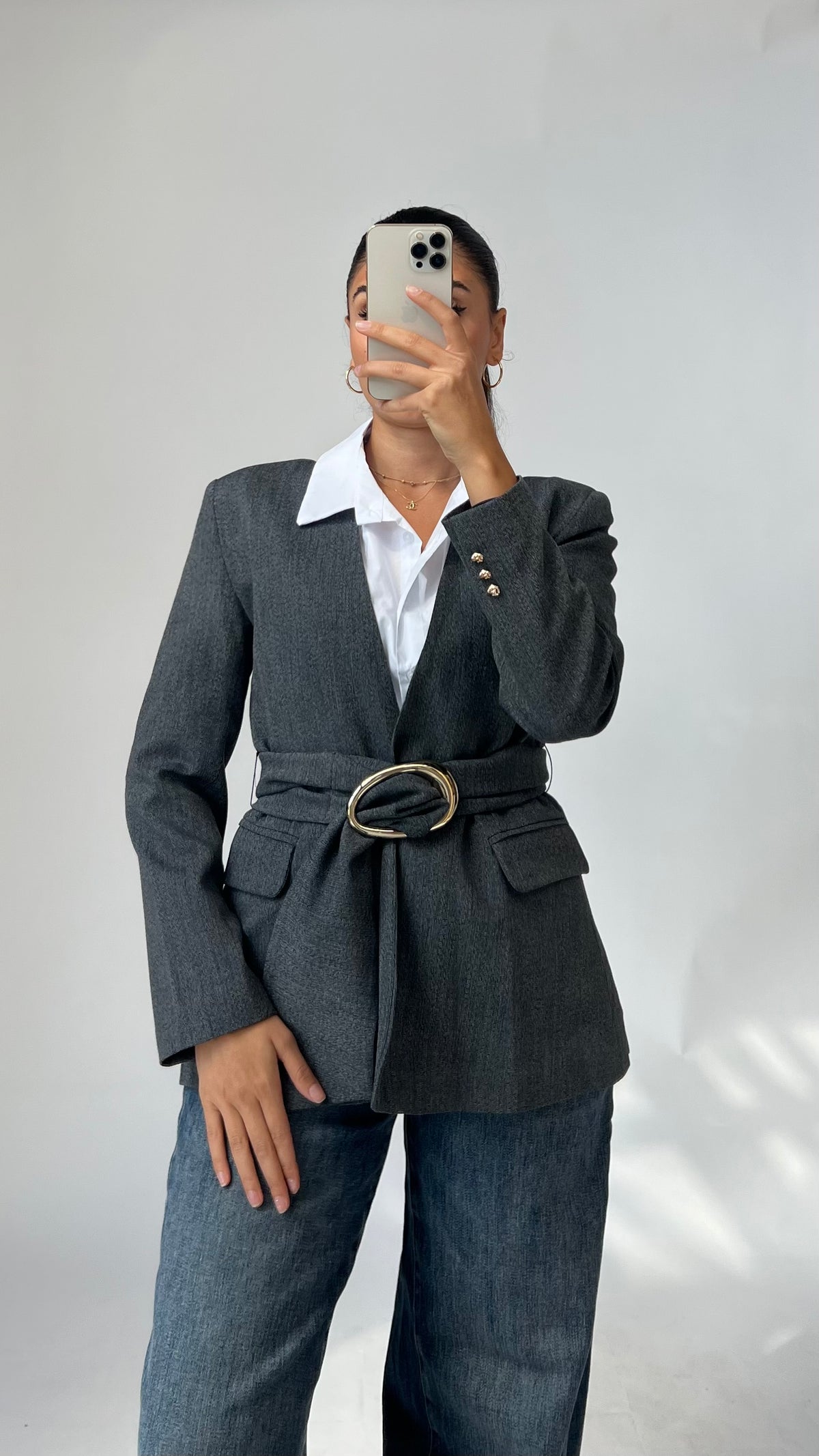 Blazer mit Statement Gürtel