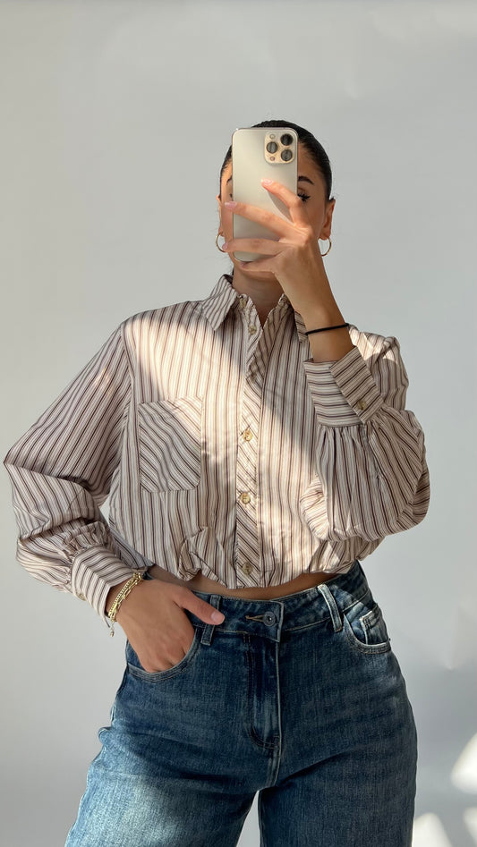 Gestreifte Crop Bluse