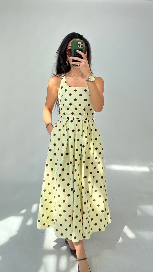 Polka-Dot Kleid mit Gürtel