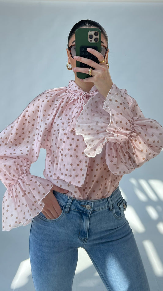 Polka Dot Statement-Bluse