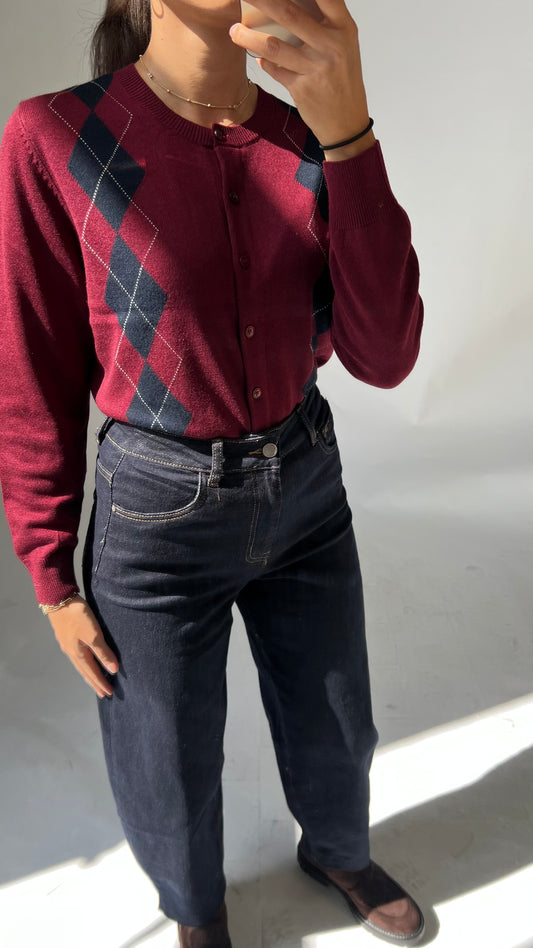 Argyle Strickjacke