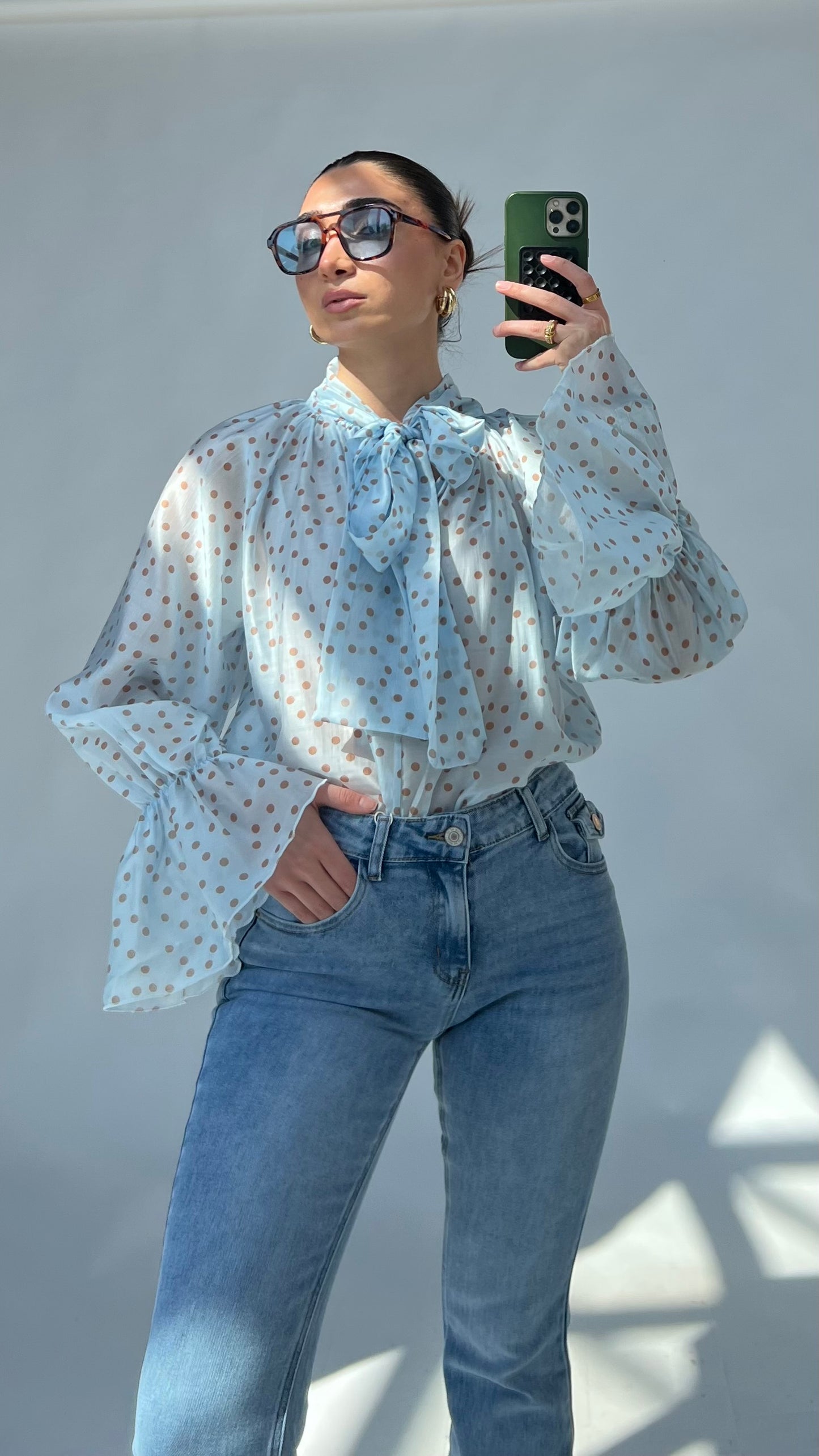 Polka Dot Statement-Bluse