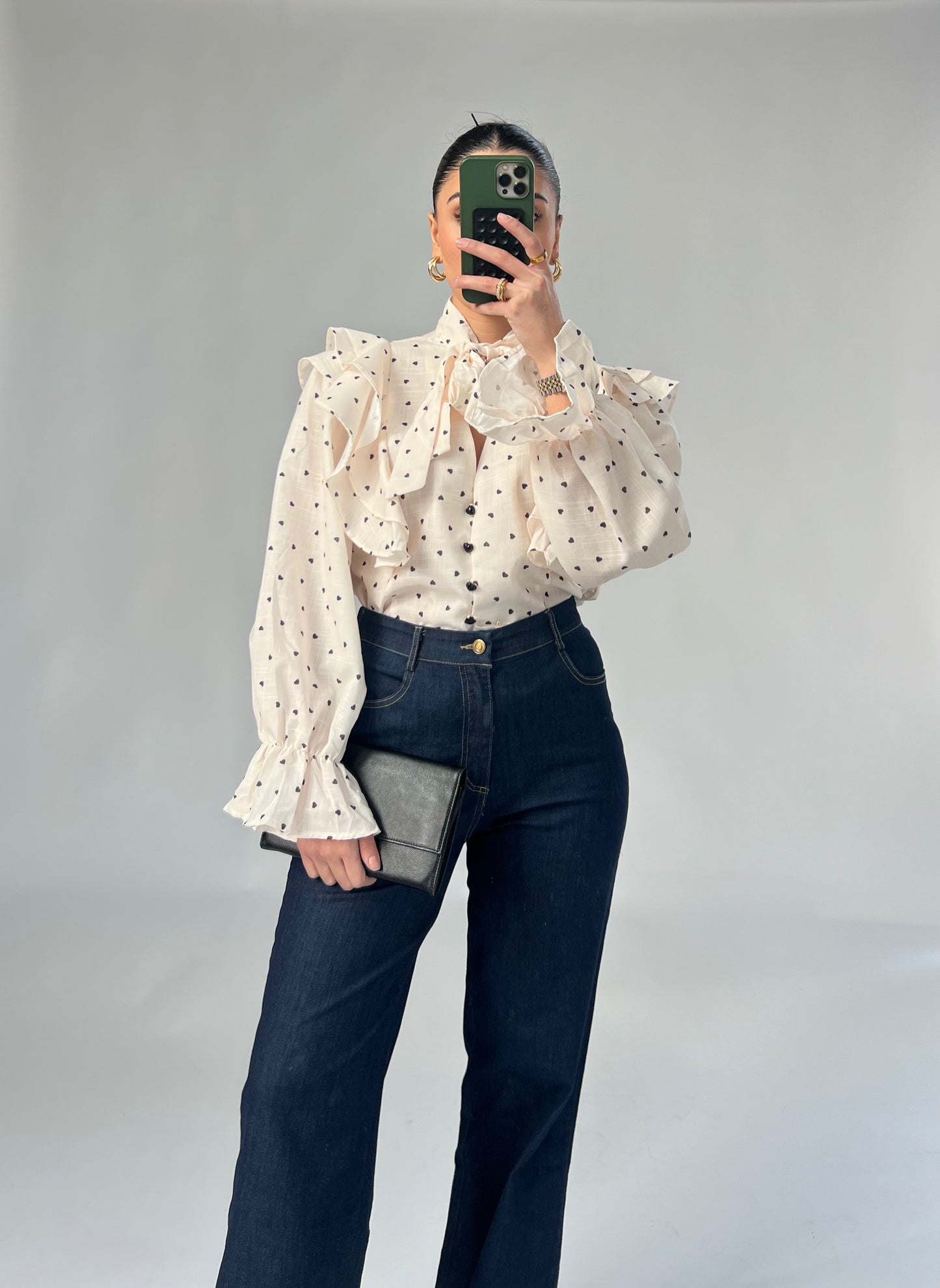 Herz-Bluse mit Schleife