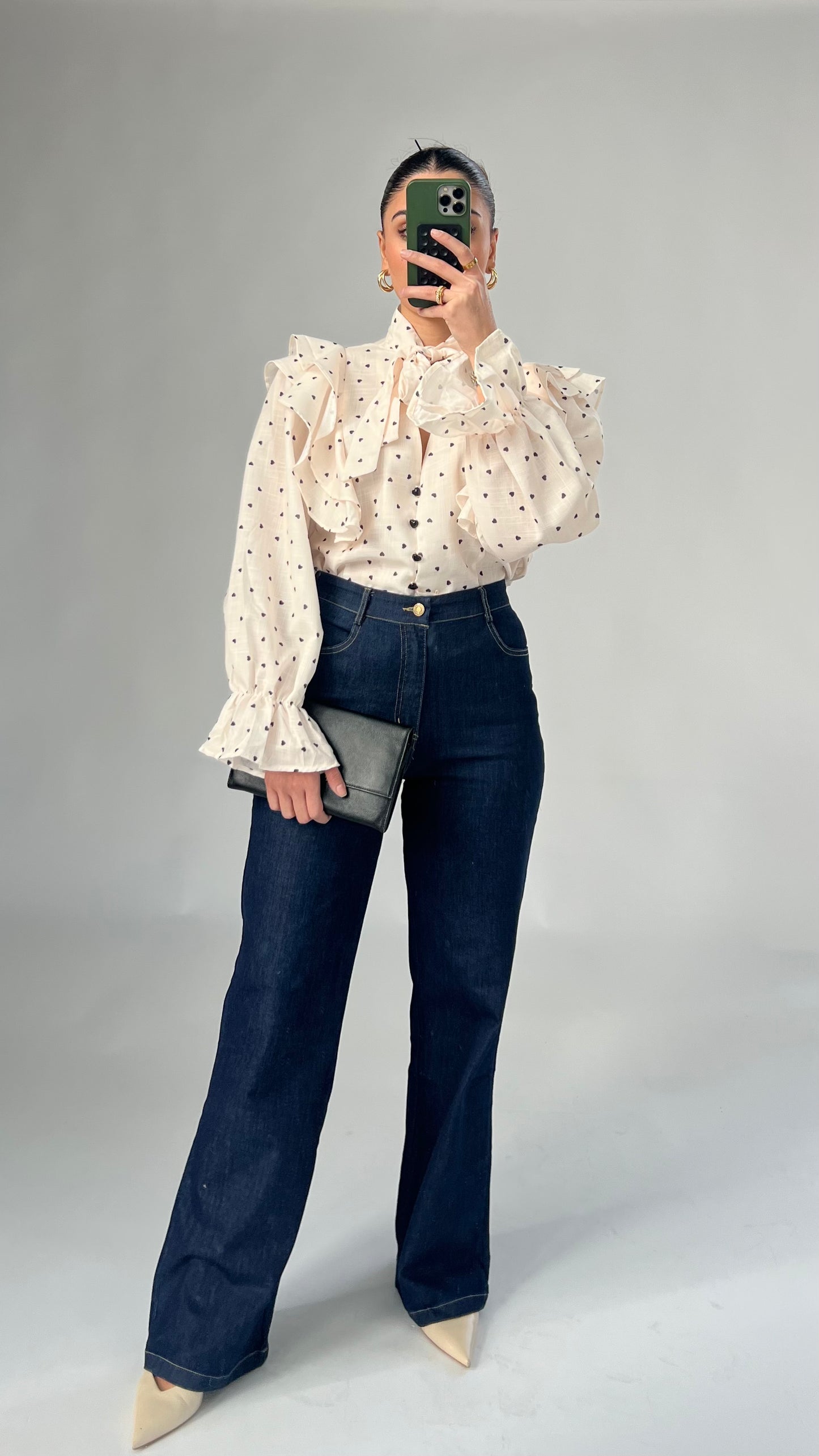 Herz-Bluse mit Schleife