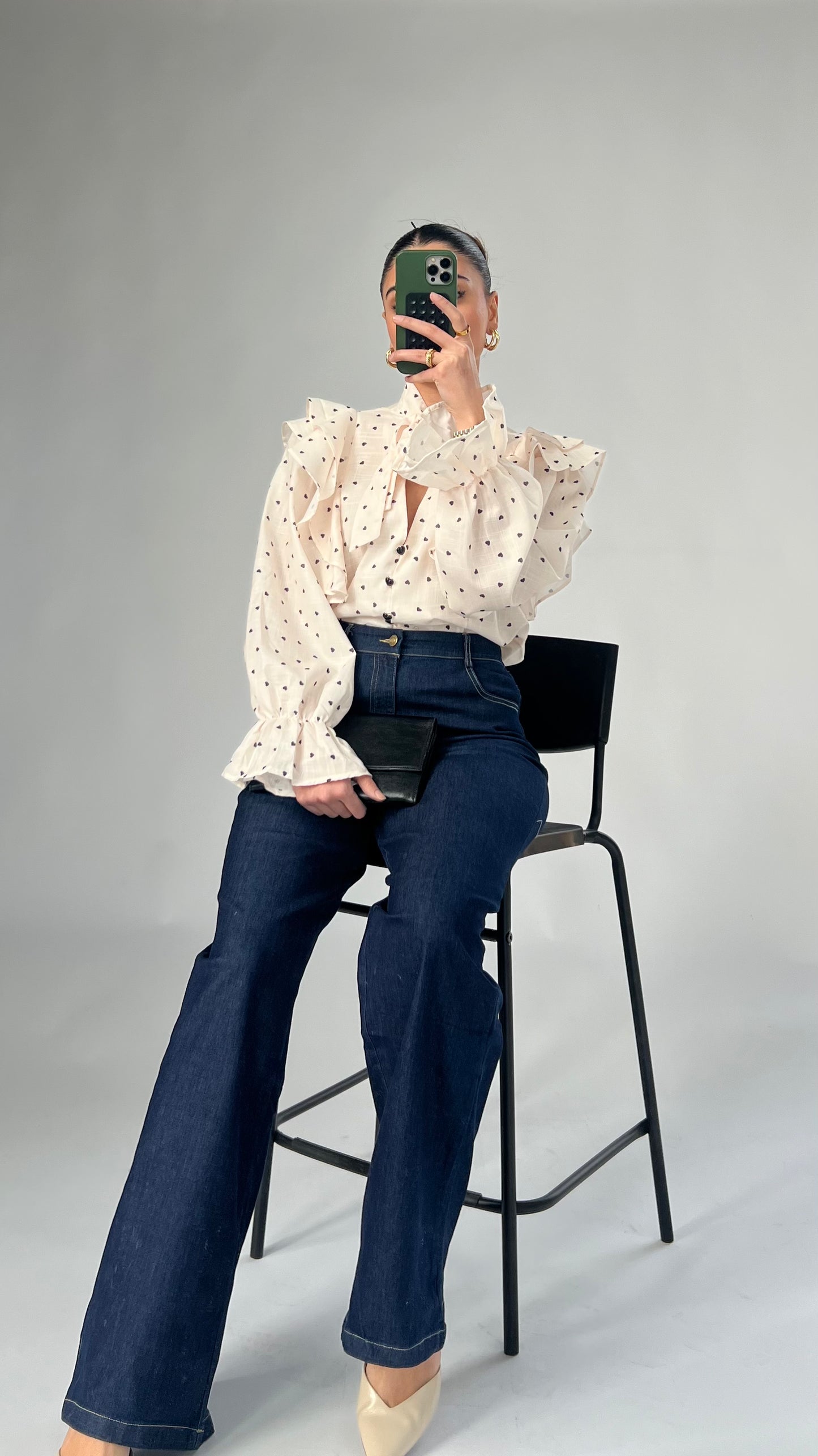 Herz-Bluse mit Schleife